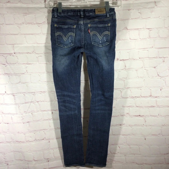 Levi’s Skinny Fit Distressed Denim Blue Jeans - Size 10 - Picture 6 of 9